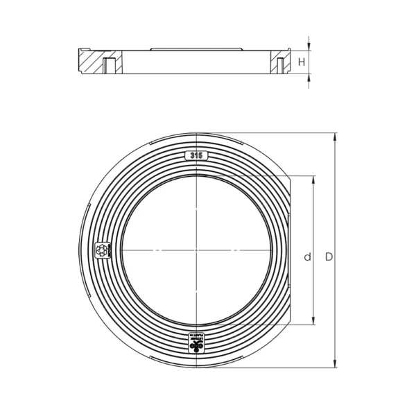 Topring m/ fals til kantsten - 50 mm - Image 2