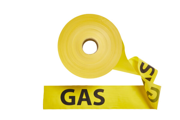 Warning tape - Yellow 100x0,1 mm i rl. á 500 mtr.